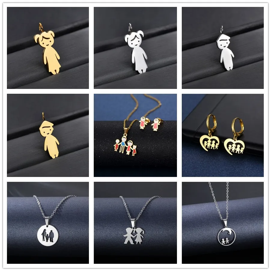 Simple Family Pendant Necklace Stainless Steel Figure Father Mother Girl Boy Love Family Necklace For Women Men Birthday Gift
Simple Family Pendant Necklace Stainless Steel Figure Father Mother Girl Boy Love Family Necklace For Women Men Birthday Gift