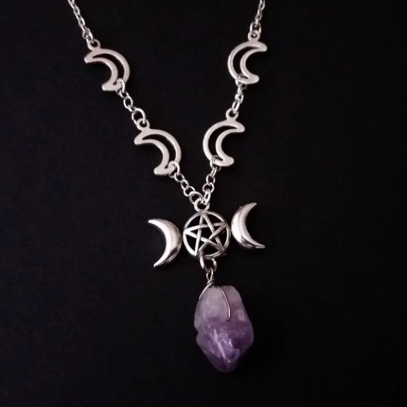 New Hot Selling Fashion Trend Jewelry Original Stone Amethyst Star and Moon Pendant Necklace Invisible Amethyst Pendant Necklace
New Hot Selling Fashion Trend Jewelry Original Stone Amethyst Star and Moon Pendant Necklace Invisible Amethyst Pendant Necklace
