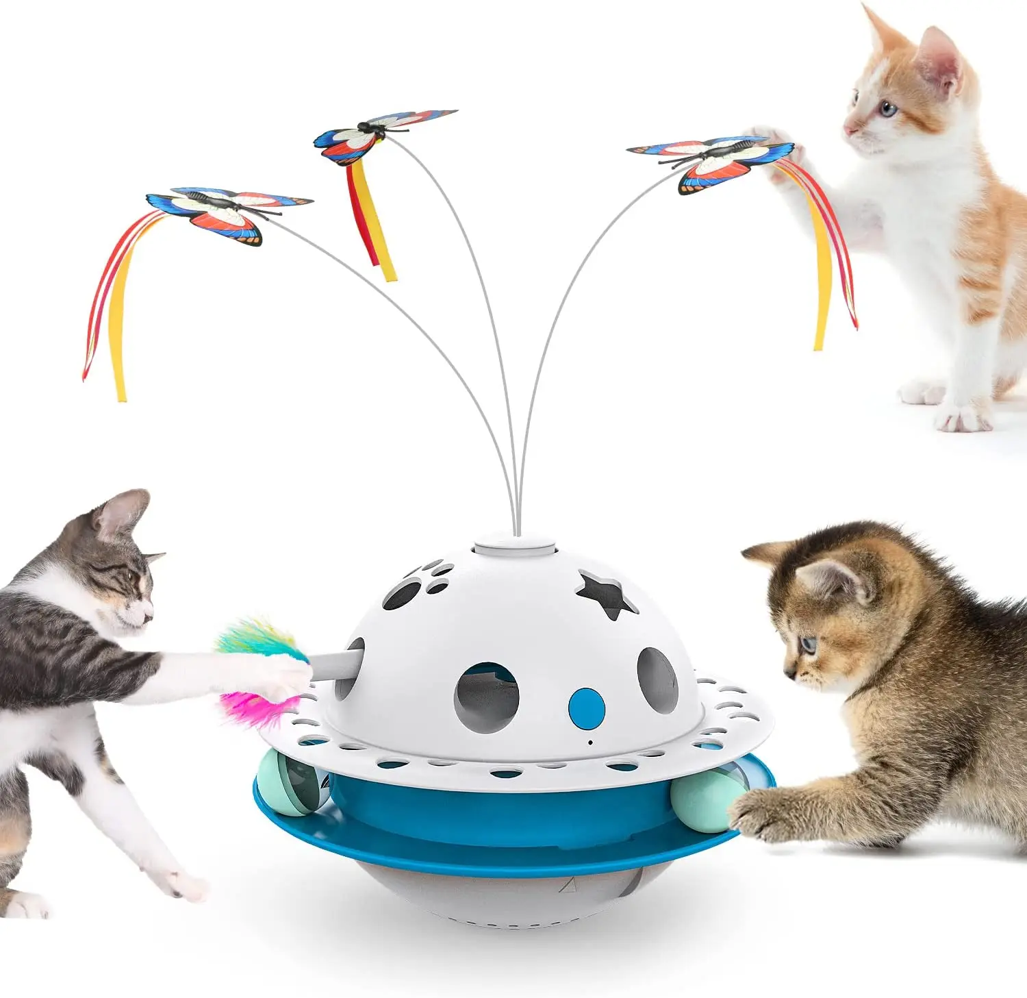 Cat Toys Interactive Tumbler Smart Electronic Kitten Toy Fluttering Butterfly Bell Track Balls Indoor Exercise Cat pet toys
Cat Toys Interactive Tumbler Smart Electronic Kitten Toy Fluttering Butterfly Bell Track Balls Indoor Exercise Cat pet toys