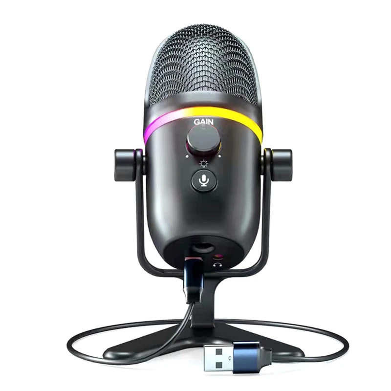 USB Condenser Microphone RGB Esports Gaming Microphone Desktop Microphone Computer Recording Microphone
USB Condenser Microphone RGB Esports Gaming Microphone Desktop Microphone Computer Recording Microphone