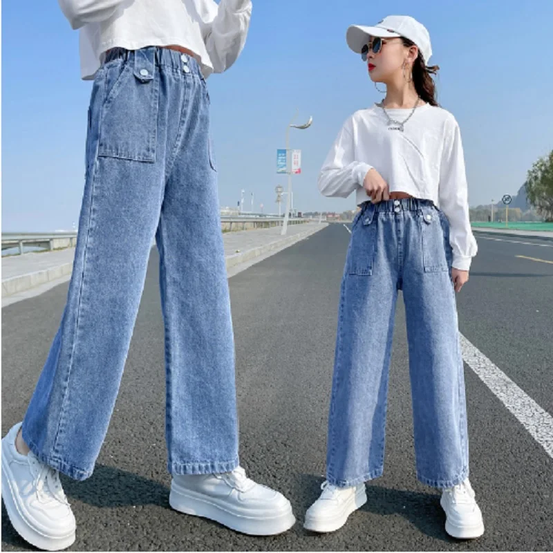 Girls Wide Leg Jeans New 2022 Autumn/Spring Kids Leisure Trousers Children's Pants Denim Active Blue Color Size6-14 Jeans ly156
Girls Wide Leg Jeans New 2022 Autumn/Spring Kids Leisure Trousers Children's Pants Denim Active Blue Color Size6-14 Jeans ly156