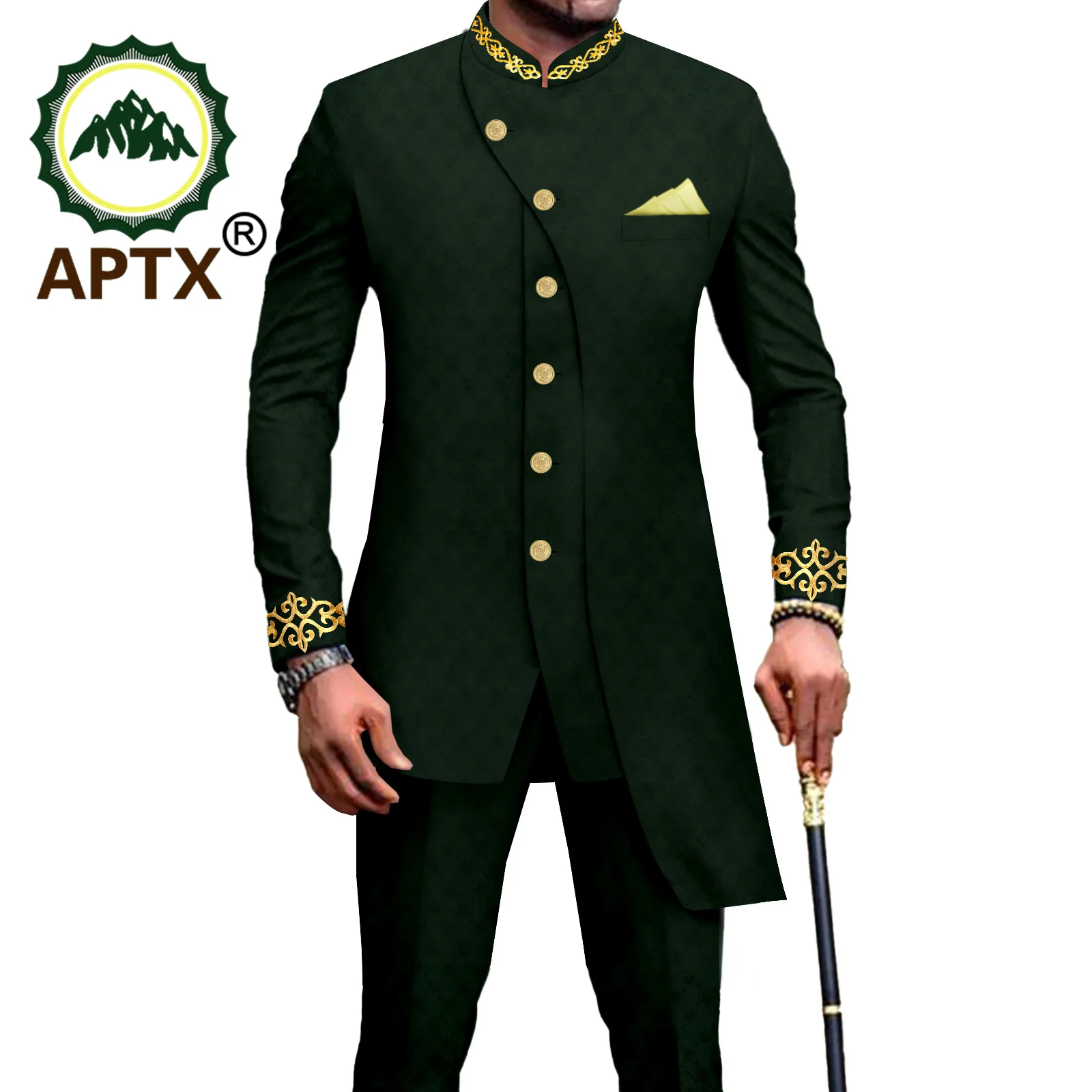 APTX Men's Suit Slim Fit Embroidery Single Breated Blazer and Pants Set with Kerchief Business Wear African Clothes A2316024
APTX Men's Suit Slim Fit Embroidery Single Breated Blazer and Pants Set with Kerchief Business Wear African Clothes A2316024