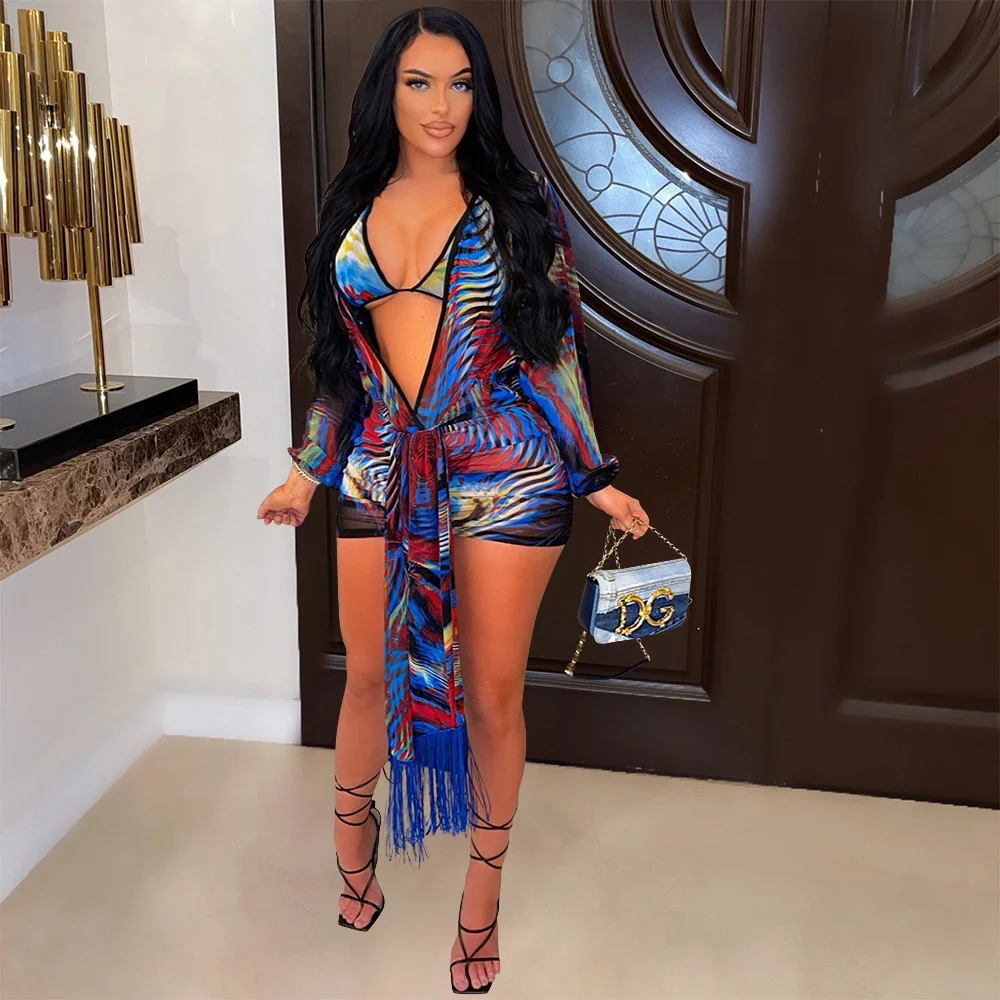 Znaiml 2022 New Three 3 Piece Set Slim Printed Straps Bra Top+ Underwear + Long Cloak Summer Beach Holiday Vacation Clothing
Znaiml 2022 New Three 3 Piece Set Slim Printed Straps Bra Top+ Underwear + Long Cloak Summer Beach Holiday Vacation Clothing