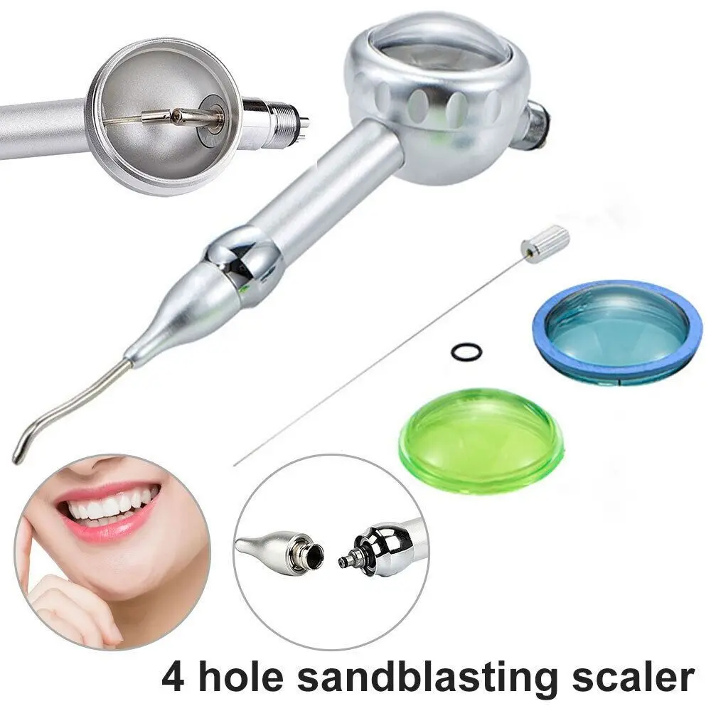 

New Portable Teeth Prophy Jet 4 Hole Sandblasting Scaler Oral Irrigator Flow Polishing Handpiece Air Polisher