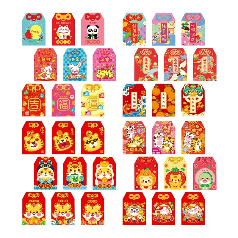 36 Pcs Chinese Red Envelopes Year of the Tiger Lucky Money Red Packet Hong Bao for Spring Festival Party Supplies
36 Pcs Chinese Red Envelopes Year of the Tiger Lucky Money Red Packet Hong Bao for Spring Festival Party Supplies