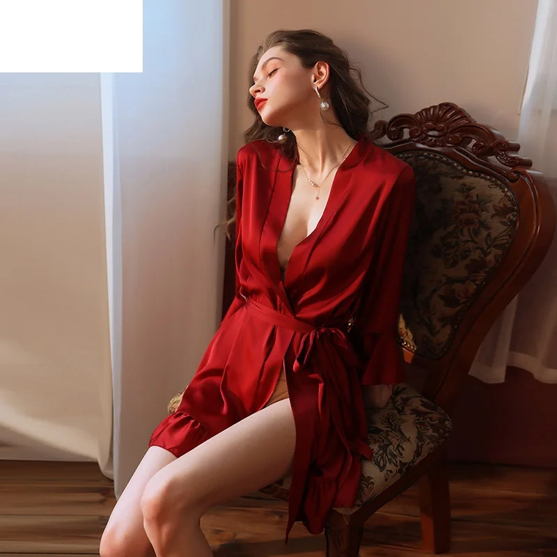 Новинка 2022, женский шелковый красный халат, ночная рубашка, пикантная женская ночная рубашка в виде листьев лотоса, зеленая ночная рубашка, ...
Новинка 2022, женский шелковый красный халат, ночная рубашка, пикантная женская ночная рубашка в виде листьев лотоса, зеленая ночная рубашка, ...