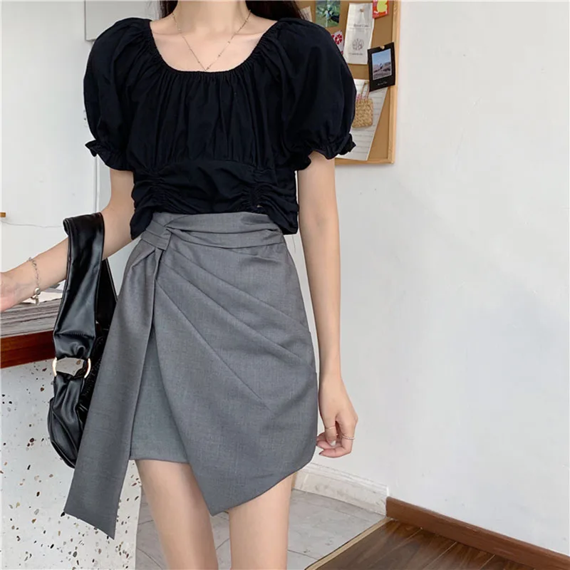 Plaid Irregular Designer Summer Women Skirts Plus Size 2021 Black Gray Pleated Skirts Female High Waist Knot Vintage Mini Skirts
Plaid Irregular Designer Summer Women Skirts Plus Size 2021 Black Gray Pleated Skirts Female High Waist Knot Vintage Mini Skirts