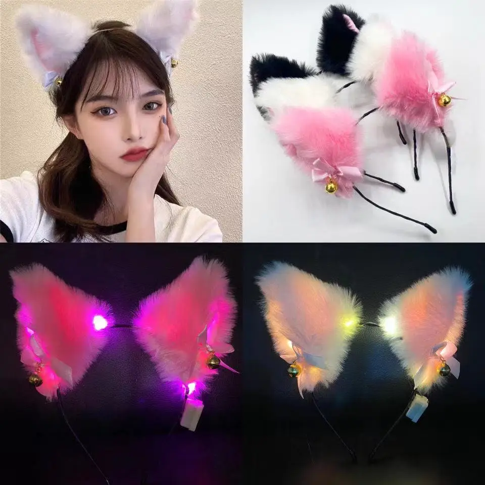 10pcs Anime White Pink Black Furry LED Light Cat Fox Ear Headband Hairband Glow Neon Lolita Costume Birthday Halloween Christmas
10pcs Anime White Pink Black Furry LED Light Cat Fox Ear Headband Hairband Glow Neon Lolita Costume Birthday Halloween Christmas