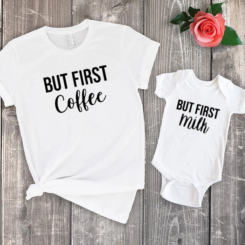 Mommy and Me Matching Shirt Okay But First Coffee Tee Family Clothing But First Milk Outfit Mom and Baby Coffee Top Gift
Mommy and Me Matching Shirt Okay But First Coffee Tee Family Clothing But First Milk Outfit Mom and Baby Coffee Top Gift