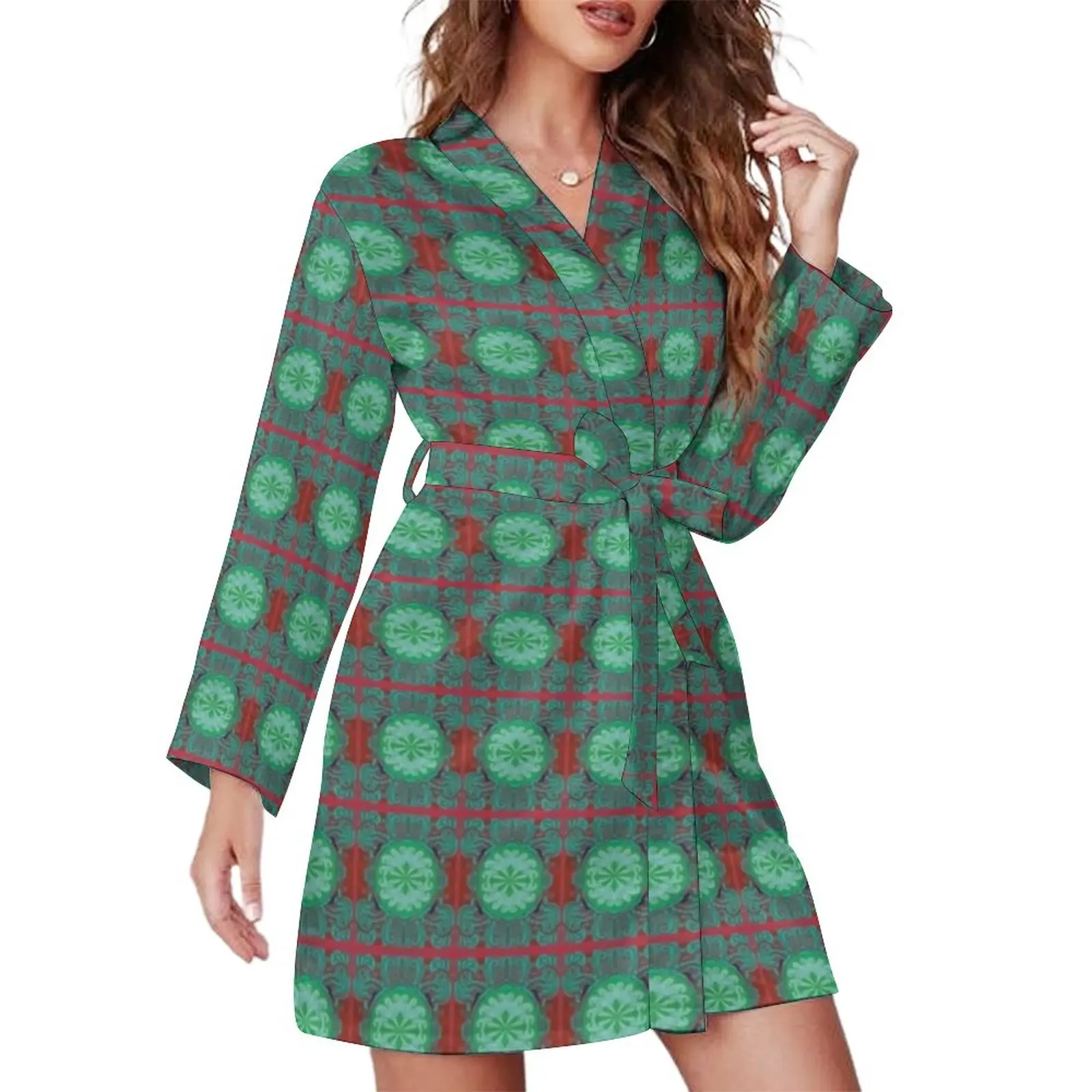 Retro Bohemia Pajama Robe Green Mandala Print Long Sleeves Lovely Pajamas Robes V Neck Sleep Sleepwear Daily Pattern Dresses
Retro Bohemia Pajama Robe Green Mandala Print Long Sleeves Lovely Pajamas Robes V Neck Sleep Sleepwear Daily Pattern Dresses