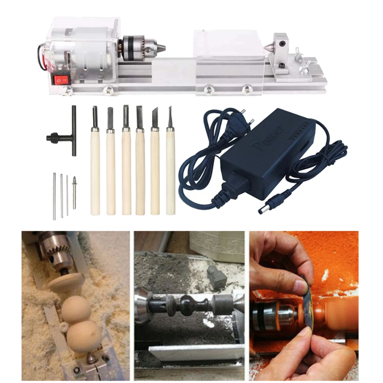 Mini Wood Lathe Machine DIY Woodworking Miniature Mini Lathe Beads Polisher Machine
Mini Wood Lathe Machine DIY Woodworking Miniature Mini Lathe Beads Polisher Machine