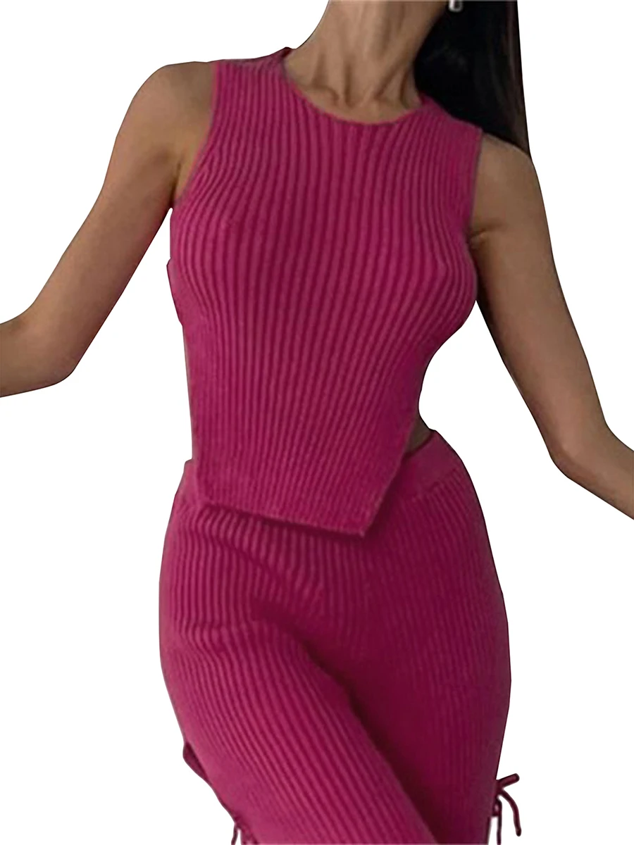 Women s Sleeveless Crop Tops Solid Color Rib Knit Tie-Up Backless Slim Fit Vests for Summer Streetwear
Women s Sleeveless Crop Tops Solid Color Rib Knit Tie-Up Backless Slim Fit Vests for Summer Streetwear