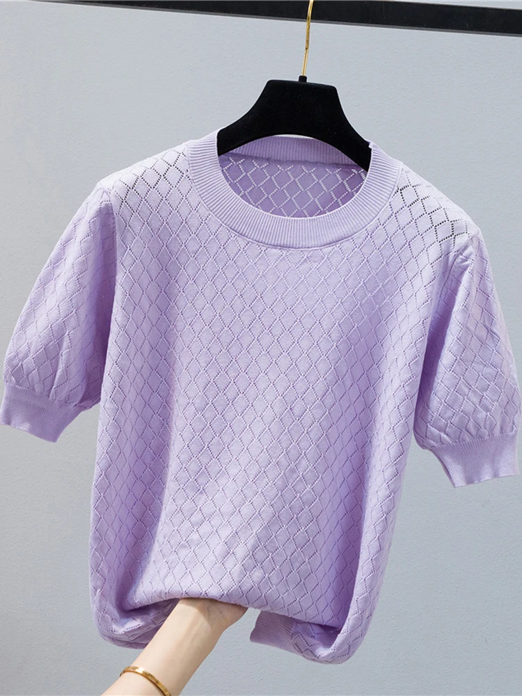 LJSXLS 2022 Summer Thin Hollow Out Knitted Top Femme Sweater Women Short Sleeve Casual Clothes Sweaters White Green Jersey Mujer
LJSXLS 2022 Summer Thin Hollow Out Knitted Top Femme Sweater Women Short Sleeve Casual Clothes Sweaters White Green Jersey Mujer
