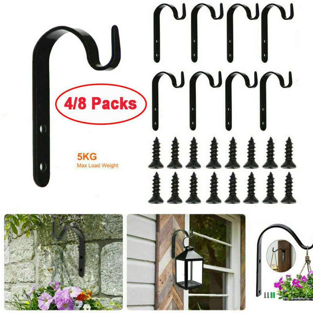 

Accessories Wall Hook Bracket 2.79 * 1.57 * 0.35inch 4/8pcs 71*40*9mm Black Brackets Hanger Hook Hanging Basket