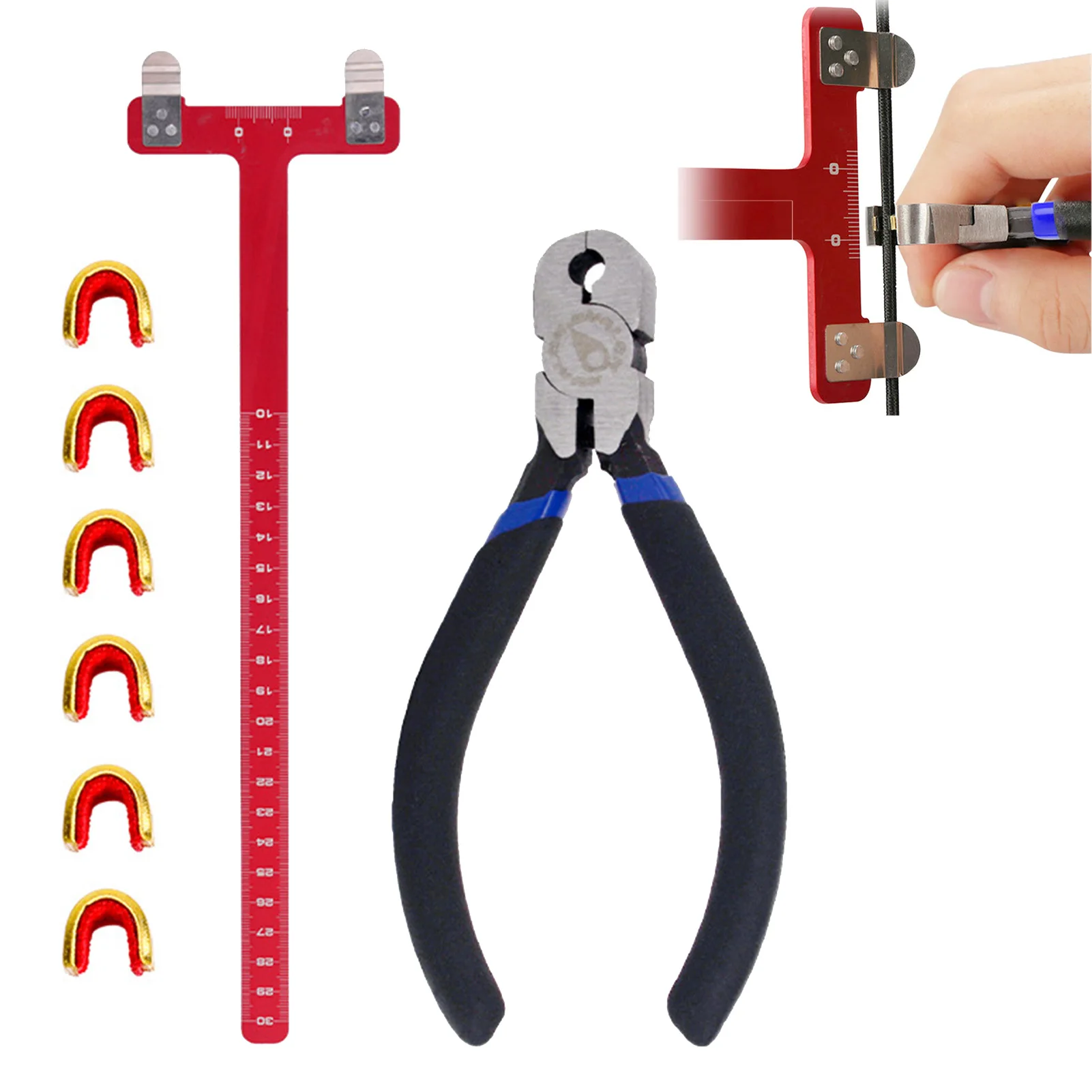 Bow String Nocking Points Set Archerys T Ruler Copper Buckle Pliers Set Bow Square Ruler Adjustment Tool For Bow Accessories 
Bow String Nocking Points Set Archerys T Ruler Copper Buckle Pliers Set Bow Square Ruler Adjustment Tool For Bow Accessories