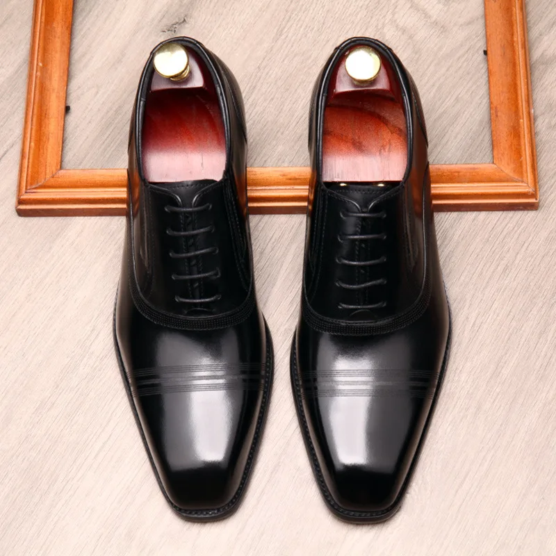 Italian Oxford Mens Dress Shoes Fashion Handmade Genuine Leather Lace Up Black Wedding Office Shoes Formal Men Shoes Leather
Italian Oxford Mens Dress Shoes Fashion Handmade Genuine Leather Lace Up Black Wedding Office Shoes Formal Men Shoes Leather