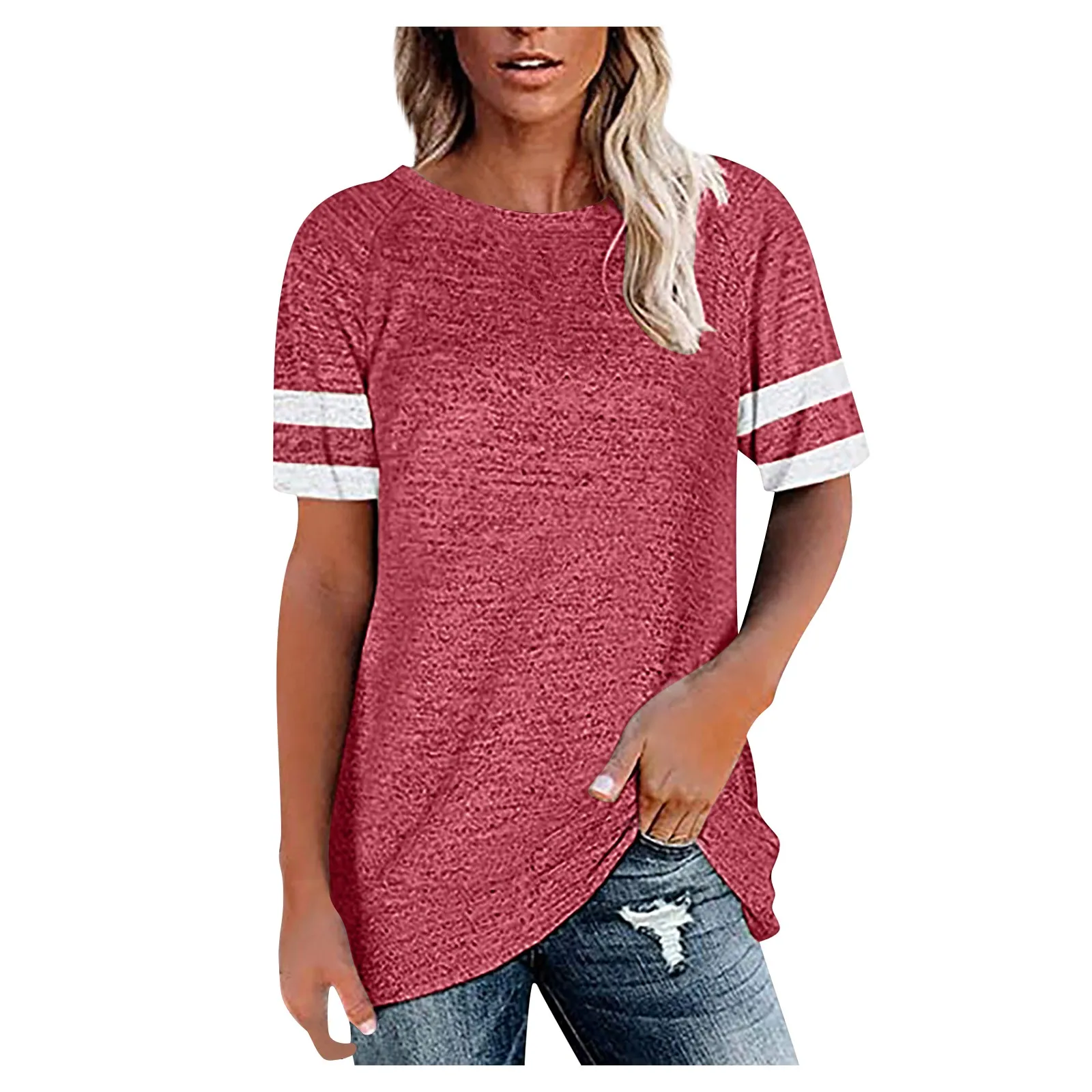 Women's Fashion Crew-neck Patchwork Color Short-sleeved Loose Casual Top T-shirt топ женский top femme Roupas Femininas@15
Women's Fashion Crew-neck Patchwork Color Short-sleeved Loose Casual Top T-shirt топ женский top femme Roupas Femininas@15