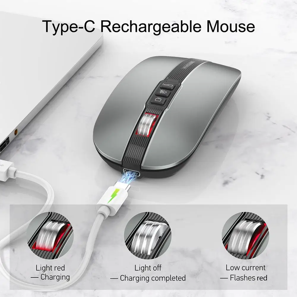 M113 Wireless Bluetooth-compatible Mouse USB 2.4G Dual Mode 2400DPI Noiseless Mute Mouse Type-C Charging For PC Laptop Mice
M113 Wireless Bluetooth-compatible Mouse USB 2.4G Dual Mode 2400DPI Noiseless Mute Mouse Type-C Charging For PC Laptop Mice