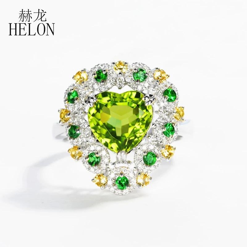 HELON Solid 18k 14k 10k White Gold Heart Shape 9mm Genuine Peridot Citrine Tsavorite Moissanite Ring Women Trendy Fine Jewelry
HELON Solid 18k 14k 10k White Gold Heart Shape 9mm Genuine Peridot Citrine Tsavorite Moissanite Ring Women Trendy Fine Jewelry