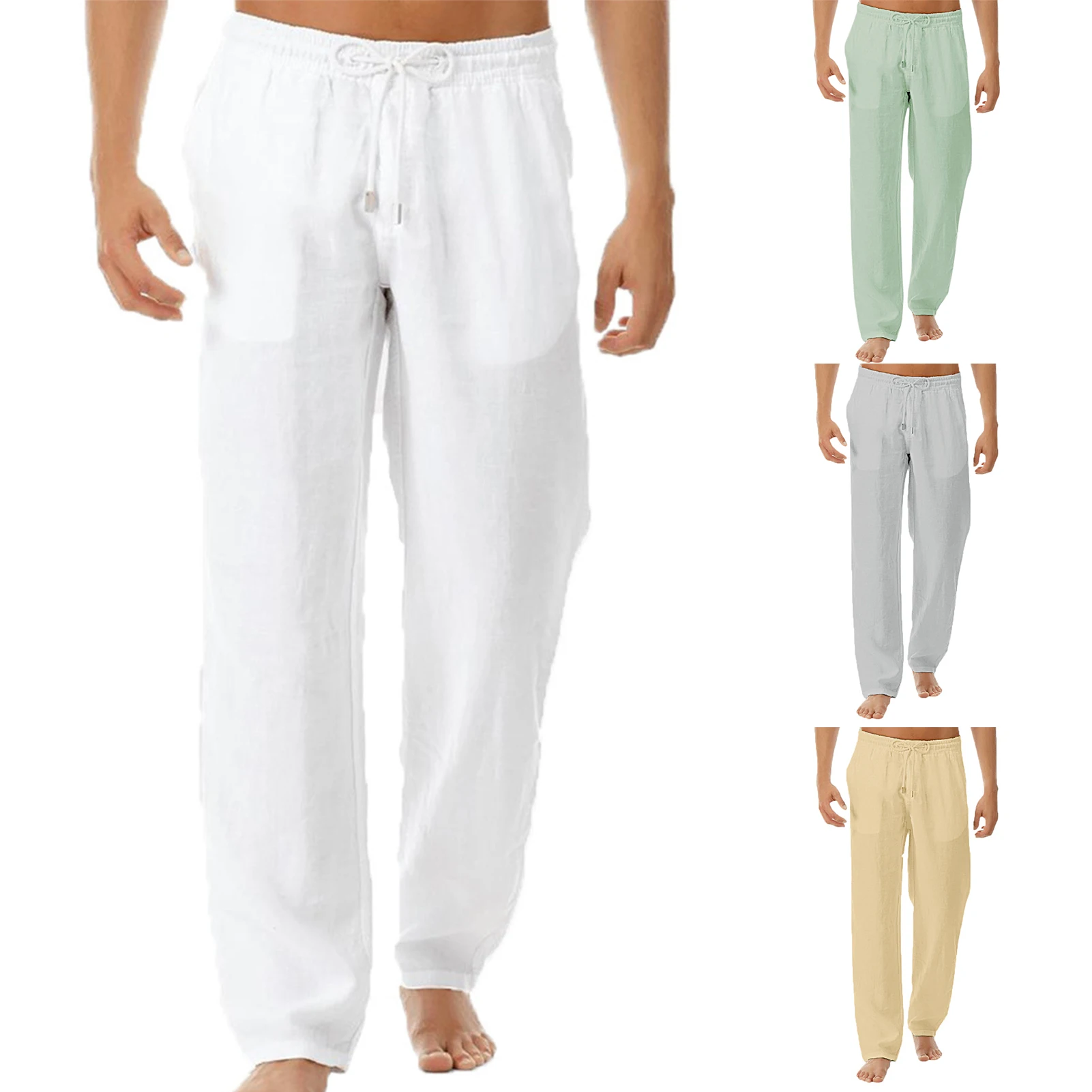 Men's Cotton Linen Pants Casual Drawstring Beach Yoga Loose Long Trousers Elastic Waist With Pockets Lightweight Streetwear
Men's Cotton Linen Pants Casual Drawstring Beach Yoga Loose Long Trousers Elastic Waist With Pockets Lightweight Streetwear