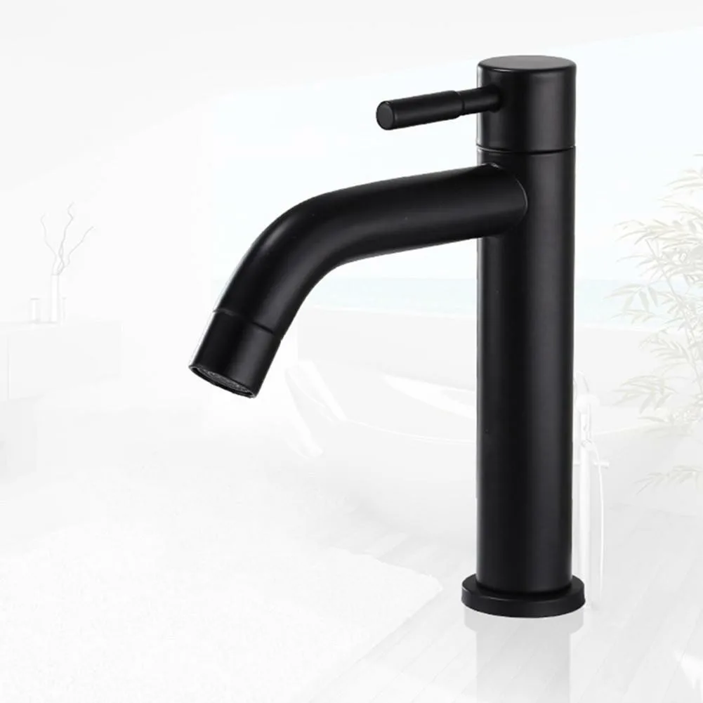 Black Sink Faucet Bathroom Counter Faucet Single Cold Water Sink Tap Stainless Steel Basin Faucets Single Hole Tapware
Black Sink Faucet Bathroom Counter Faucet Single Cold Water Sink Tap Stainless Steel Basin Faucets Single Hole Tapware