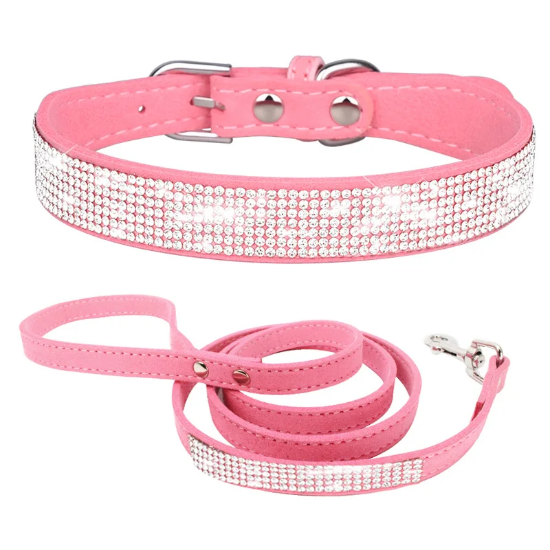Rhinestone Pet Dog Collar Crystal Glitter Leather Traction Rope for Small Medium Large Dogs Cat Chihuahua Pug Accessories Collar
Rhinestone Pet Dog Collar Crystal Glitter Leather Traction Rope for Small Medium Large Dogs Cat Chihuahua Pug Accessories Collar