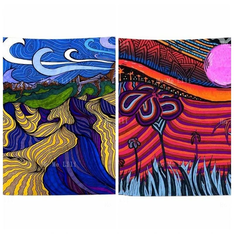 Blue Village Landscape Colorful Red Floral Sun Abstract Graphic Art Tapestry Wall Hanging For Home Decor
Blue Village Landscape Colorful Red Floral Sun Abstract Graphic Art Tapestry Wall Hanging For Home Decor