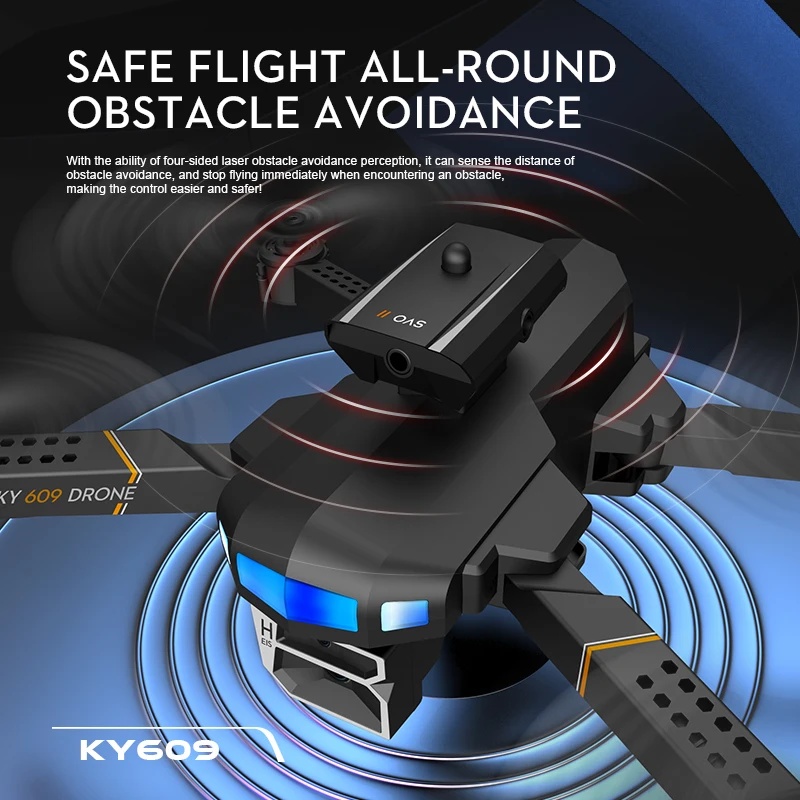 KBDFA KY609 4K HD Dual-Camera Remote Control Drone Four-Sided Obstacle Avoidance Four-Axis Drone Quadcopter Children's Toy Gift
KBDFA KY609 4K HD Dual-Camera Remote Control Drone Four-Sided Obstacle Avoidance Four-Axis Drone Quadcopter Children's Toy Gift