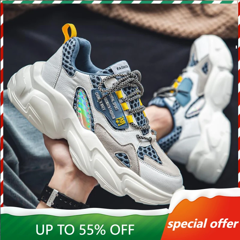 Men Casual Shoes Fashion White Chunky Sneakers Men's Dad Athletic Shoes Hard-Wearing Outdoor Male Footwear Tenis Masculino
Men Casual Shoes Fashion White Chunky Sneakers Men's Dad Athletic Shoes Hard-Wearing Outdoor Male Footwear Tenis Masculino