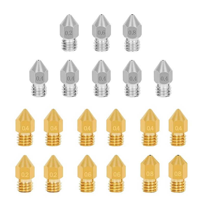 3D Printer Nozzle Set - For 3D Printer 3/5/ CR-10 Anet A8/A6 Makerbot 12Pcs Brass Nozzles And Stainless Steel Nozzles
3D Printer Nozzle Set - For 3D Printer 3/5/ CR-10 Anet A8/A6 Makerbot 12Pcs Brass Nozzles And Stainless Steel Nozzles