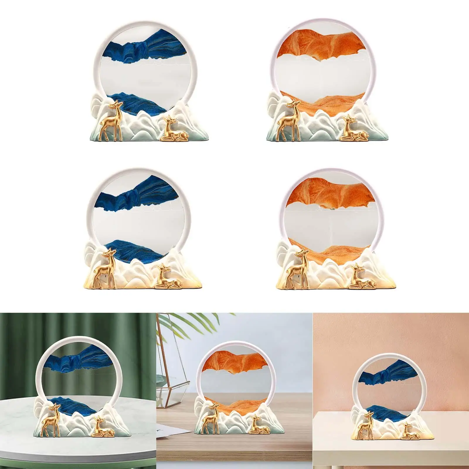 Dynamic Sand Painting Desktop Ornament Landscape Scene Moving Sand Art Round Glass 7.9inchx2.8x7.9inch for Bedroom Versatile
Dynamic Sand Painting Desktop Ornament Landscape Scene Moving Sand Art Round Glass 7.9inchx2.8x7.9inch for Bedroom Versatile