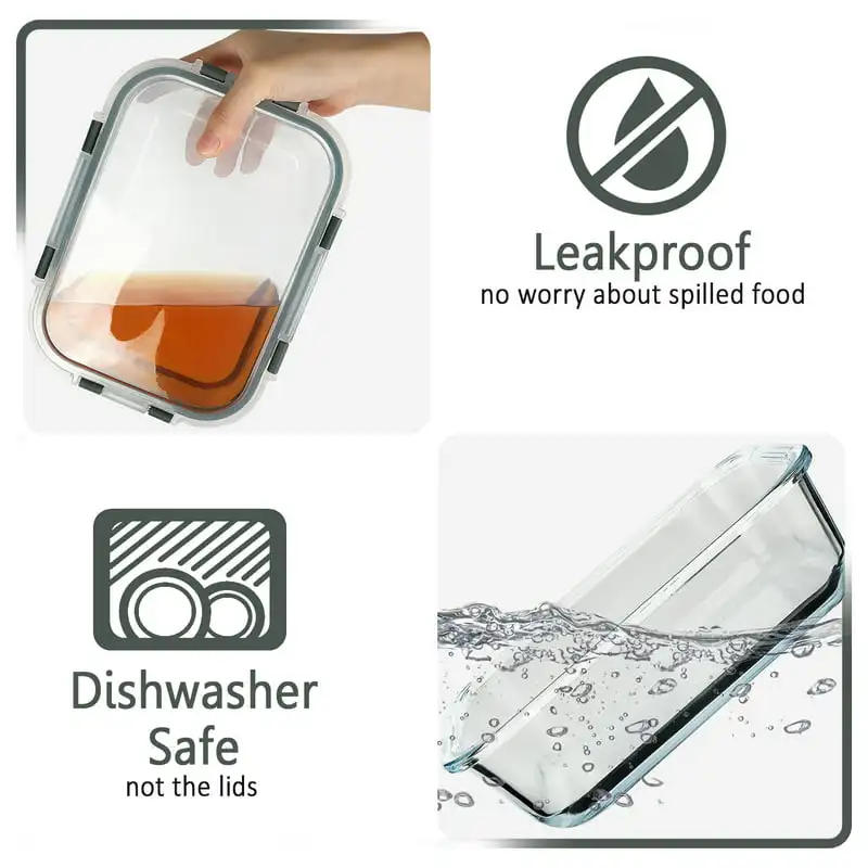 "Perfect Leak-Proof 22 Oz Reusable Glass Meal Prep & Food Storage Containers with Lids - Oven, Freezer & Microwave Safe - Ideal
"Perfect Leak-Proof 22 Oz Reusable Glass Meal Prep & Food Storage Containers with Lids - Oven, Freezer & Microwave Safe - Ideal