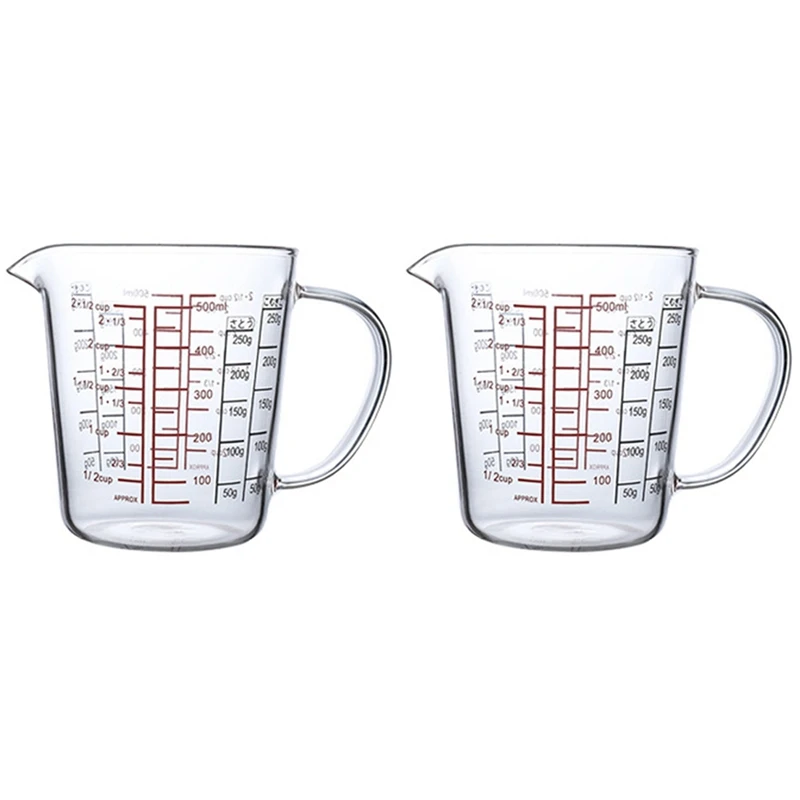 2X 500Ml Glass Measuring Cup Milk Jug Heat Resistant Glass Cup Measure Jug Creamer Scale Cup Tea Coffee Micro-Wave Safe
2X 500Ml Glass Measuring Cup Milk Jug Heat Resistant Glass Cup Measure Jug Creamer Scale Cup Tea Coffee Micro-Wave Safe