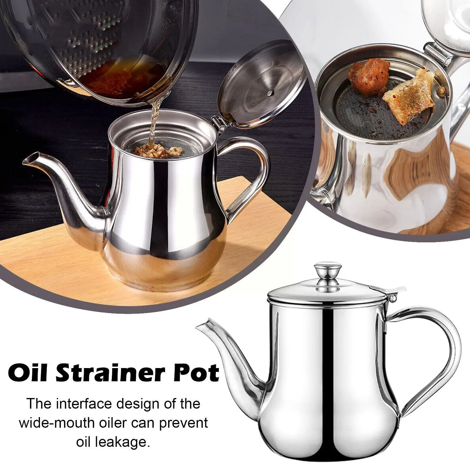 Kitchen Stainless Steel Oil Pot Household Oil Bottle Tank Leak Oil Bottlewith Removable Proof Seasoning Filter Multi-purpos H5M5
Kitchen Stainless Steel Oil Pot Household Oil Bottle Tank Leak Oil Bottlewith Removable Proof Seasoning Filter Multi-purpos H5M5