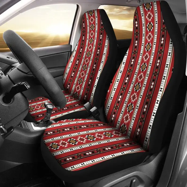 Red Ethnic Aztec Boho Chic Bohemian Pattern Car Seat Covers Pair, 2 Front Seat Covers, Car Seat Protector, Car Accessories 
Red Ethnic Aztec Boho Chic Bohemian Pattern Car Seat Covers Pair, 2 Front Seat Covers, Car Seat Protector, Car Accessories