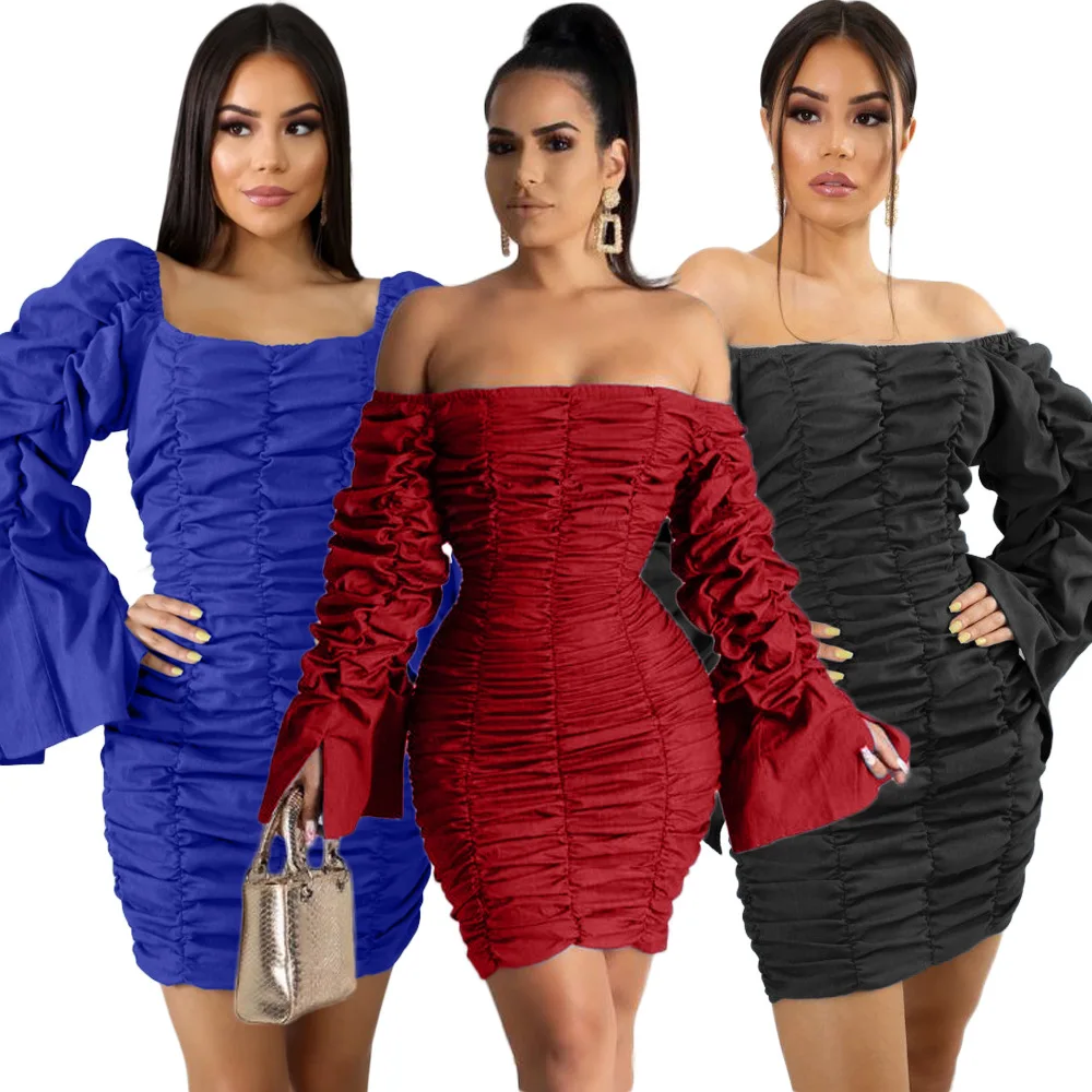 Ladies Sexy Dress Streetwear Versatile Slim Fit Solid Color Pleated Puff Sleeve Dress dresses women woman dress
Ladies Sexy Dress Streetwear Versatile Slim Fit Solid Color Pleated Puff Sleeve Dress dresses women woman dress