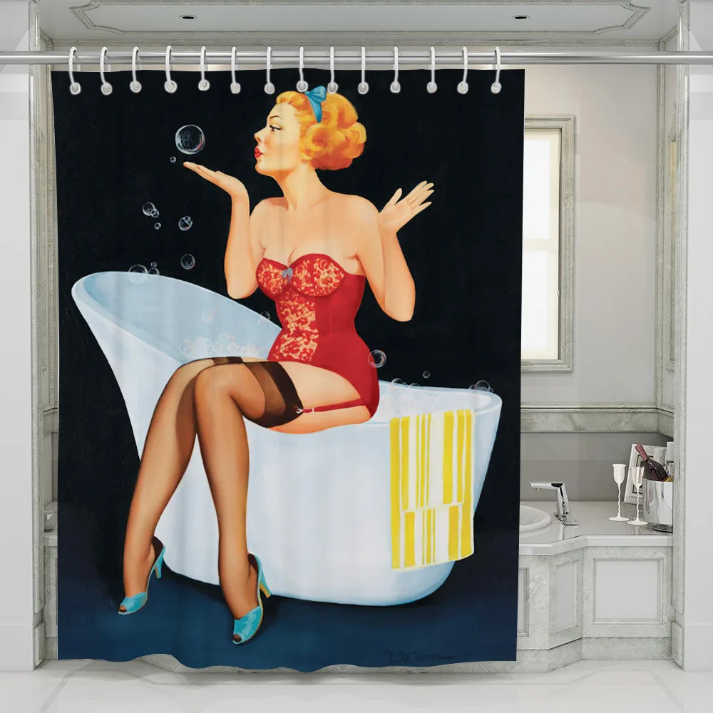 Sexy Temptation Beauty Bath Shower Curtains Bathroom Curtain Hooks Washable Fabric Bathtub Bedroom Home Decor Bathroom Products
Sexy Temptation Beauty Bath Shower Curtains Bathroom Curtain Hooks Washable Fabric Bathtub Bedroom Home Decor Bathroom Products