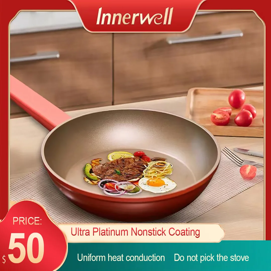 Innerwell Home Kitchen Frying Pan Ultra Platinum Nonstick Toxin Free Light Smoke Oil Cooker Steak Fried Egg Gourmet Stir Fry Pot
Innerwell Home Kitchen Frying Pan Ultra Platinum Nonstick Toxin Free Light Smoke Oil Cooker Steak Fried Egg Gourmet Stir Fry Pot