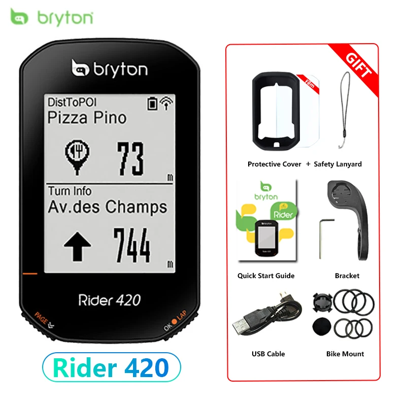 Bryton Rider 420 GPS Bicycle Computer Bicycle Wireless Speedometer Digital Ant+ Route Navigation Stopwatch Cycling Odometer
Bryton Rider 420 GPS Bicycle Computer Bicycle Wireless Speedometer Digital Ant+ Route Navigation Stopwatch Cycling Odometer
