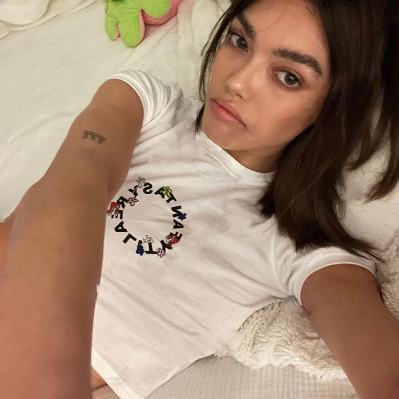 Women T-Shirt Harajuku Aesthetic letter print Streetwear Vintage Clothes T Shirt Female clothing TShirt y2k crop top tops szie
Women T-Shirt Harajuku Aesthetic letter print Streetwear Vintage Clothes T Shirt Female clothing TShirt y2k crop top tops szie