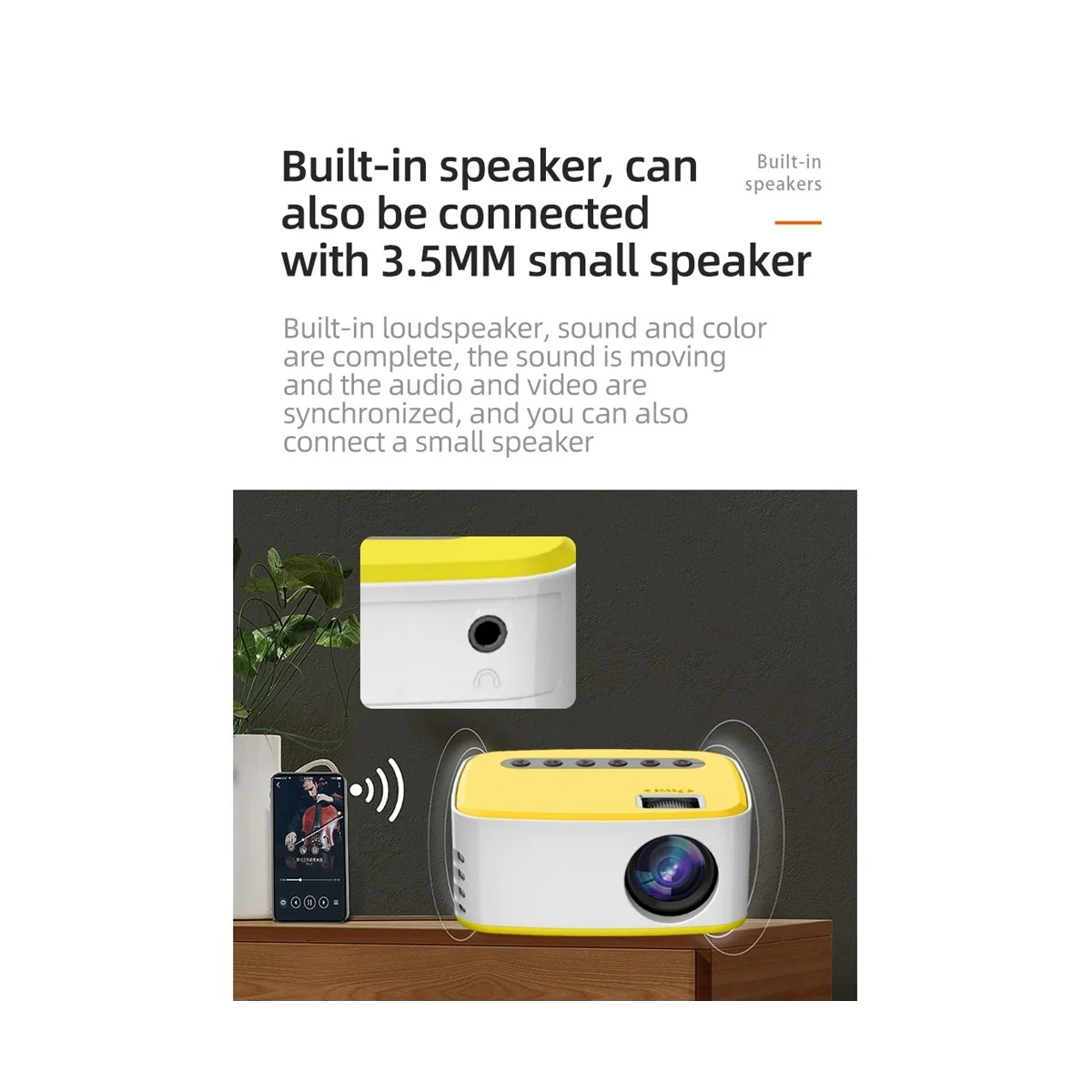 T20 Mini Projector Same-Screen Version Portable USB HD LED Projector Home Media Video Player Projector EU Plug Yellow
T20 Mini Projector Same-Screen Version Portable USB HD LED Projector Home Media Video Player Projector EU Plug Yellow