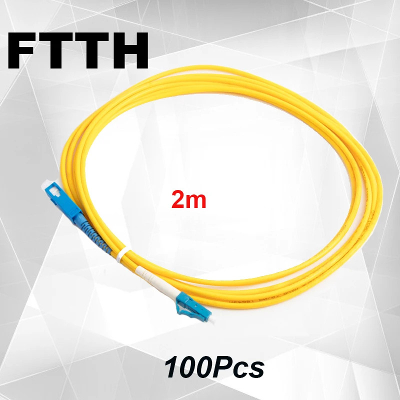 

FASO High Quality 100Pcs 2 Meter Single Mode G652D SC/UPC-LC/UPC Simplex 2.0mm LSZH Jacket Fiber Optic Patch Cord