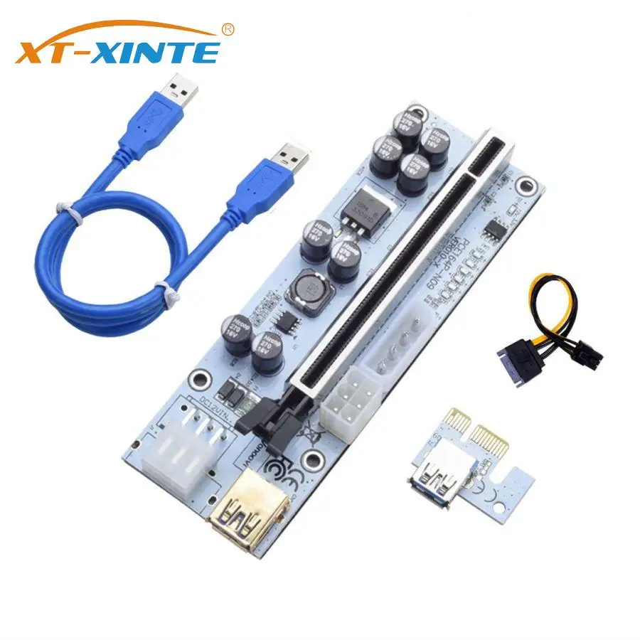 PCI-E Riser Card PCI Express 1x to 16x Adapter Extender 0.6M USB 3.0 Cable SATA 4Pin 6Pin Power for GPU
PCI-E Riser Card PCI Express 1x to 16x Adapter Extender 0.6M USB 3.0 Cable SATA 4Pin 6Pin Power for GPU
