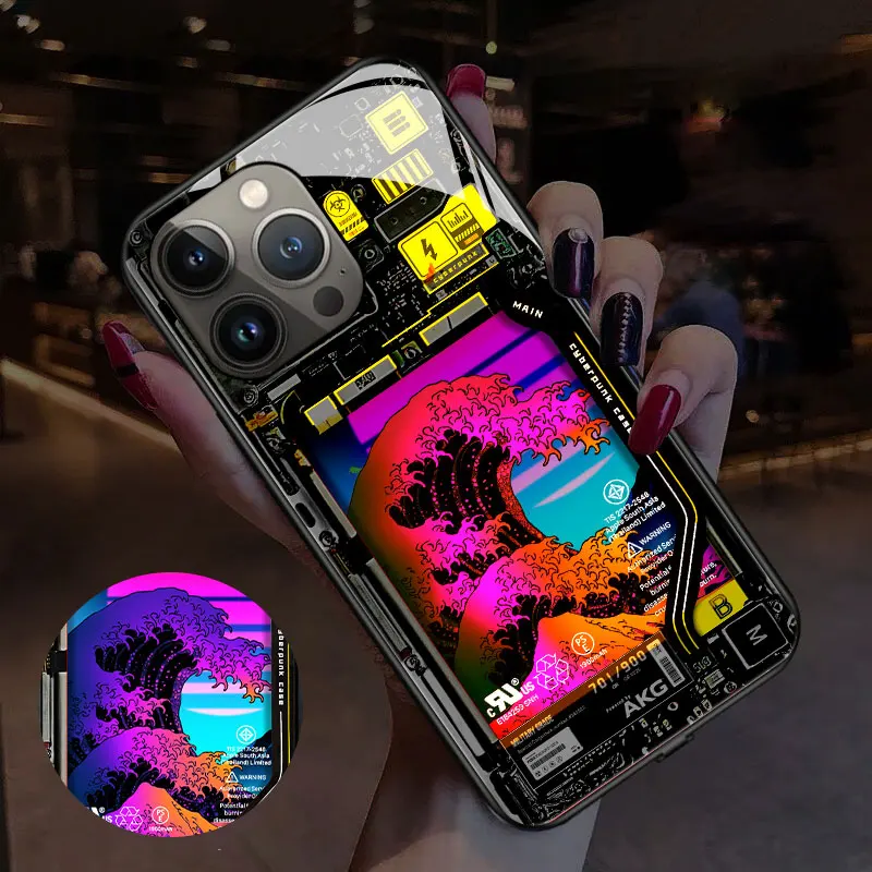 Cool LED Light Glowing Luminous TPU Border Tempered Glass Back Phone Case for Huawei P40 P50 P60 Mate 30 40 50 Nova 10 Pro Plus
Cool LED Light Glowing Luminous TPU Border Tempered Glass Back Phone Case for Huawei P40 P50 P60 Mate 30 40 50 Nova 10 Pro Plus