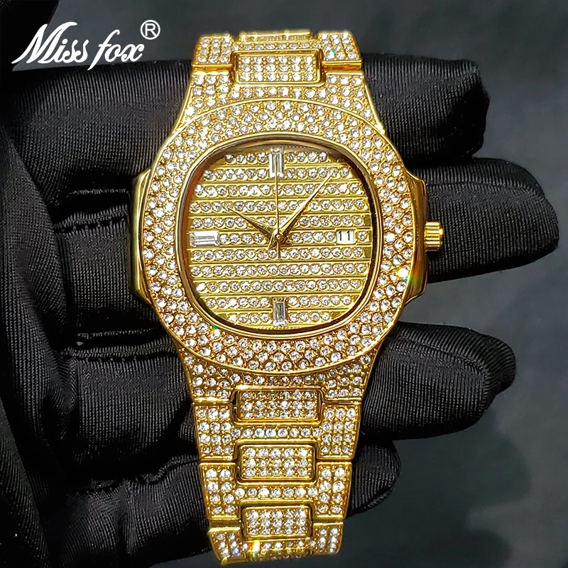 Quartz Luxury Watch For Men Classic Luxury Gold Plated Calendar Men's Watches 3atm Waterproof Hip Hop Bling Bling Dropshipping
Quartz Luxury Watch For Men Classic Luxury Gold Plated Calendar Men's Watches 3atm Waterproof Hip Hop Bling Bling Dropshipping