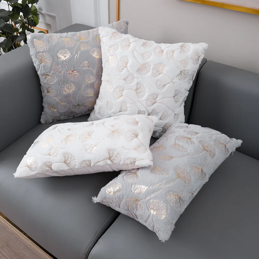 Golden Printed Ginkgo Leaf Pillow Cover 45*45cm Decorative Pillowcase for Living Room Luxury Plush Fur White Grey Cushion Covers
Golden Printed Ginkgo Leaf Pillow Cover 45*45cm Decorative Pillowcase for Living Room Luxury Plush Fur White Grey Cushion Covers
