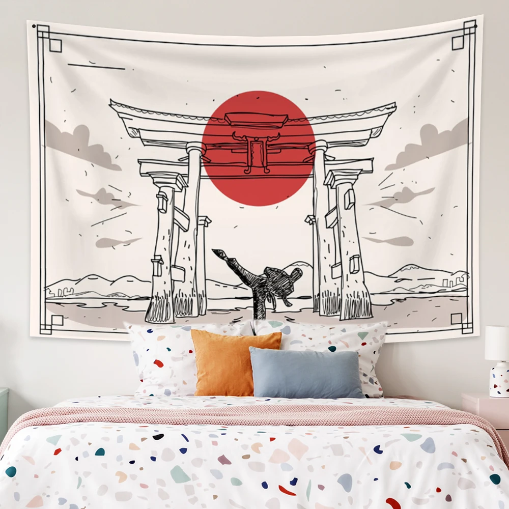 Japanese Shrine Tapesty Art Geometry Red Sun Warrior Wall Hanging Aesthetic Bedroom Living Room Dorm Home Decoration Blankets
Japanese Shrine Tapesty Art Geometry Red Sun Warrior Wall Hanging Aesthetic Bedroom Living Room Dorm Home Decoration Blankets