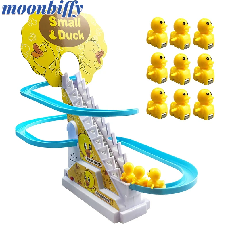 Climbing Stairs Track Toys Cartoon Duck For Children Electronic Music Kids Electric Duck Climbing Stairs Toy Set Boys Girls Gift
Climbing Stairs Track Toys Cartoon Duck For Children Electronic Music Kids Electric Duck Climbing Stairs Toy Set Boys Girls Gift