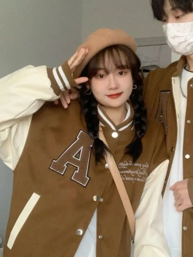 Brown Varsity Jacket Men Hip Hop Baseball Jacket Mens Letter Embroidery Casual Preppy Style Couples Bomber Jackets Harajuku 2022 
Brown Varsity Jacket Men Hip Hop Baseball Jacket Mens Letter Embroidery Casual Preppy Style Couples Bomber Jackets Harajuku 2022