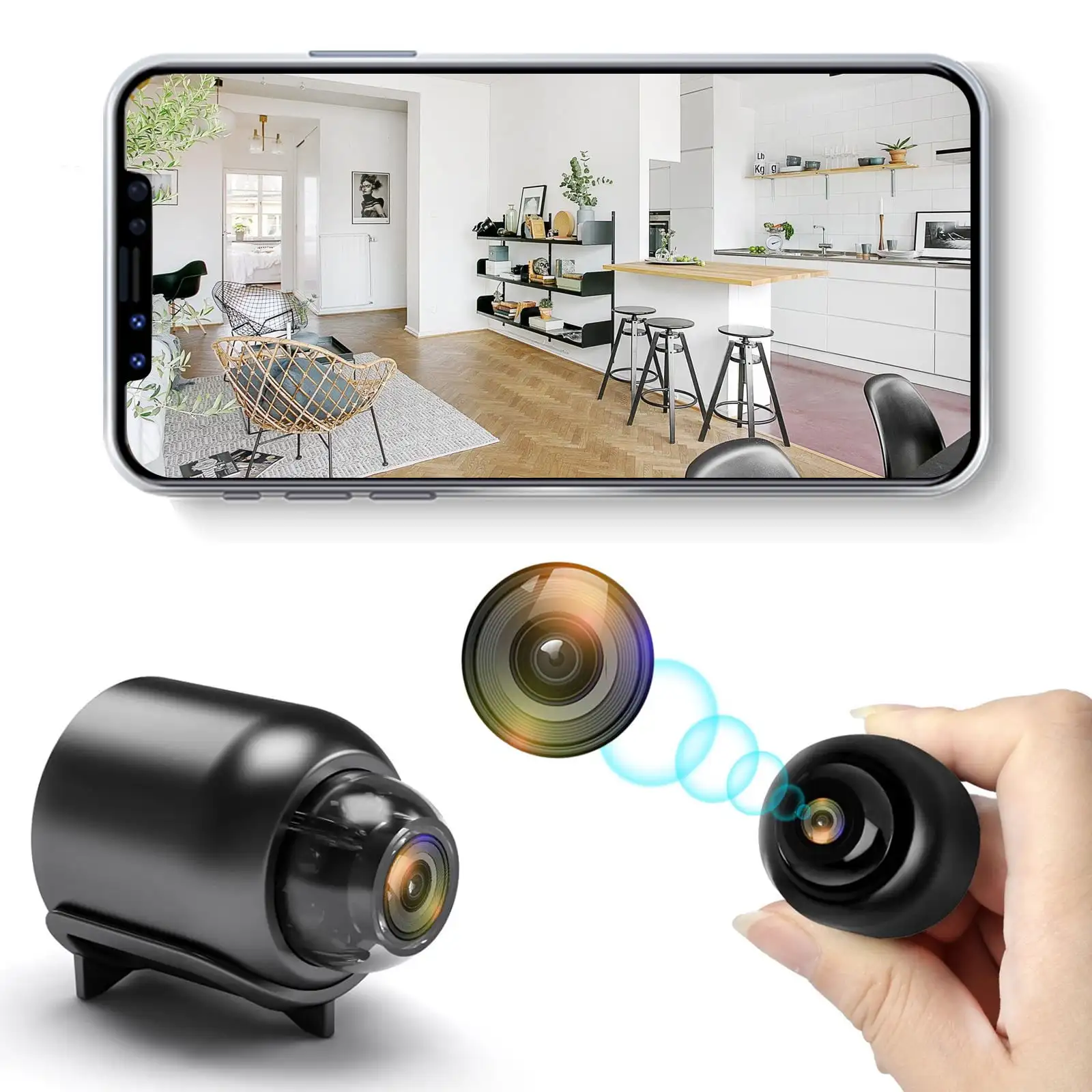 Мини-камера видеонаблюдения с Wi-Fi, 1080P HD, ночным видением и датчиком движения
Мини-камера видеонаблюдения с Wi-Fi, 1080P HD, ночным видением и датчиком движения